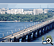 The bridge named after Paton across the river of Dnieper, city Kiev