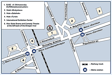 Location of the Institute at site plan of Kiev